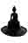 09102869: Buddha Black Resin incense holder D9cm 1pc 