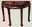 22222450: semicircle table with black landscape pattern, tiger-claw style feet 